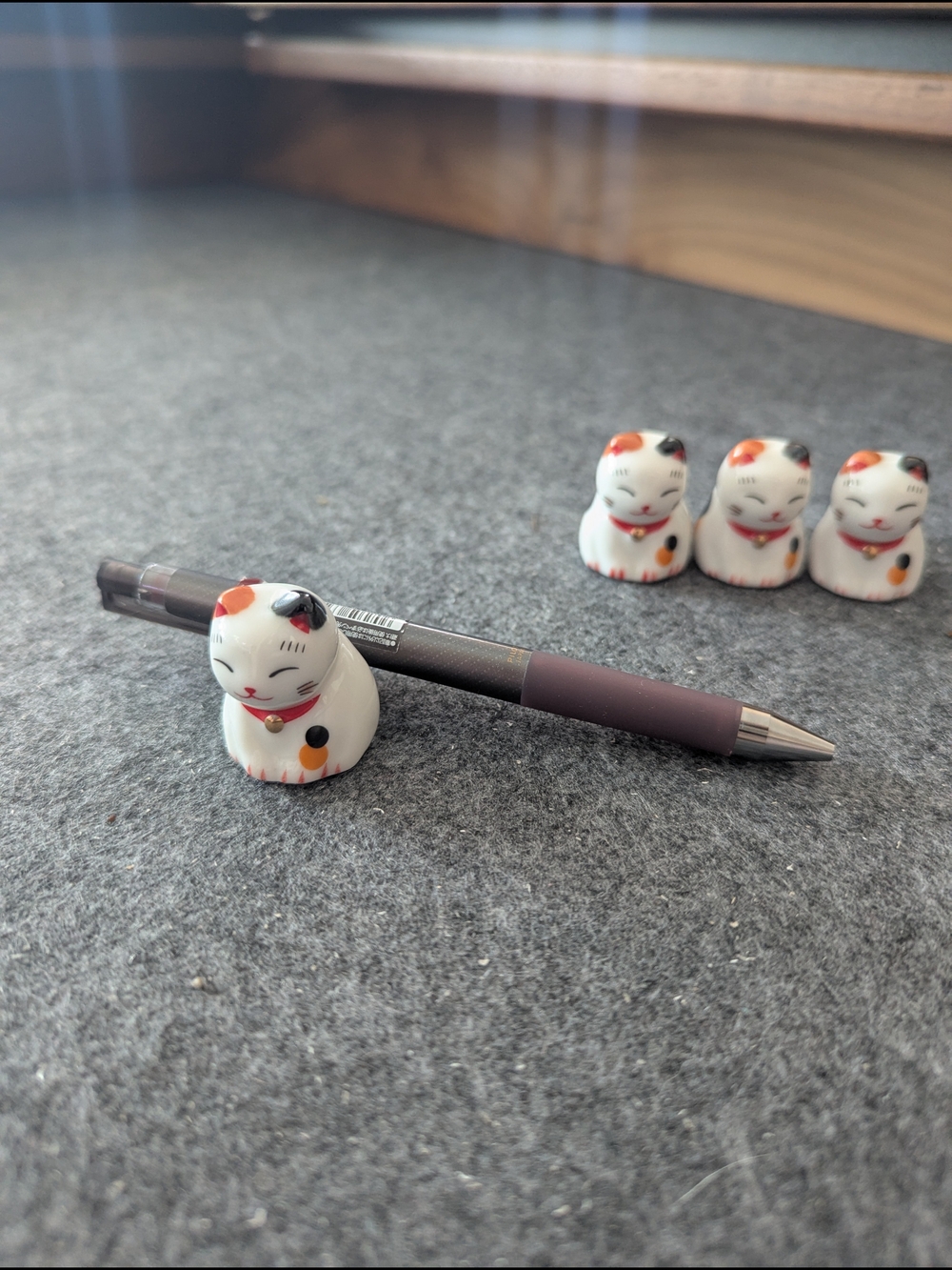 Japanese Calico Ceramic Cat Chopstick Holder Set Of Four
